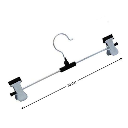 Adjustable Anti Rust Metal Clip Hangers with Soft Grip Cushioned Clips for Pants Skirts Trousers Jeans Dresses and Clothes Storage (1 Pc)