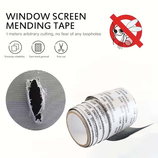 Premium Self Adhesive Window Screen Repair Mesh Tape 5cmx1m Strong Fiberglass Patch Roll for Mending Window Nets Door Screens and Mosquito Mesh Weatherproof Tear Resistant Durable Fixing Tape for Quick DIY Repairs (1 Mtr)