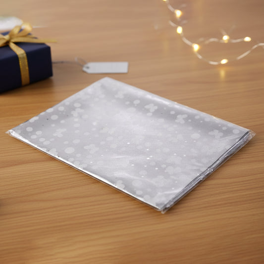 Decorative Silver Gift Wrapping Paper Sheets with Butterfly and Polka Dot Design | Premium Gift Packing Paper for Presents, Hampers and Crafts | Approx. 20 Pieces