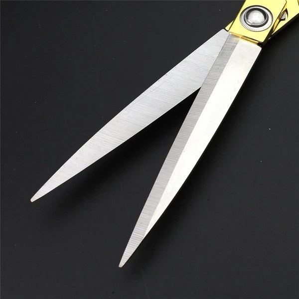 Stainless Steel Tailoring Scissor with Golden Handle Professional Heavy Duty Fabric Cutting Shears for Sewing Tailoring Leather Craft and DIY Projects (1 Pc)