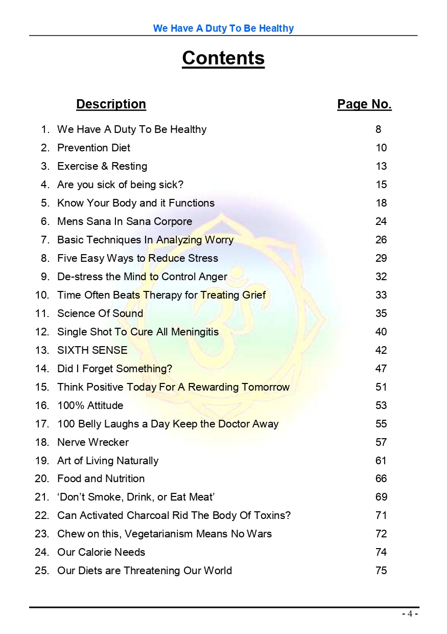 We Have A Duty To Be Healthy (100 Health Essays) - Ebook