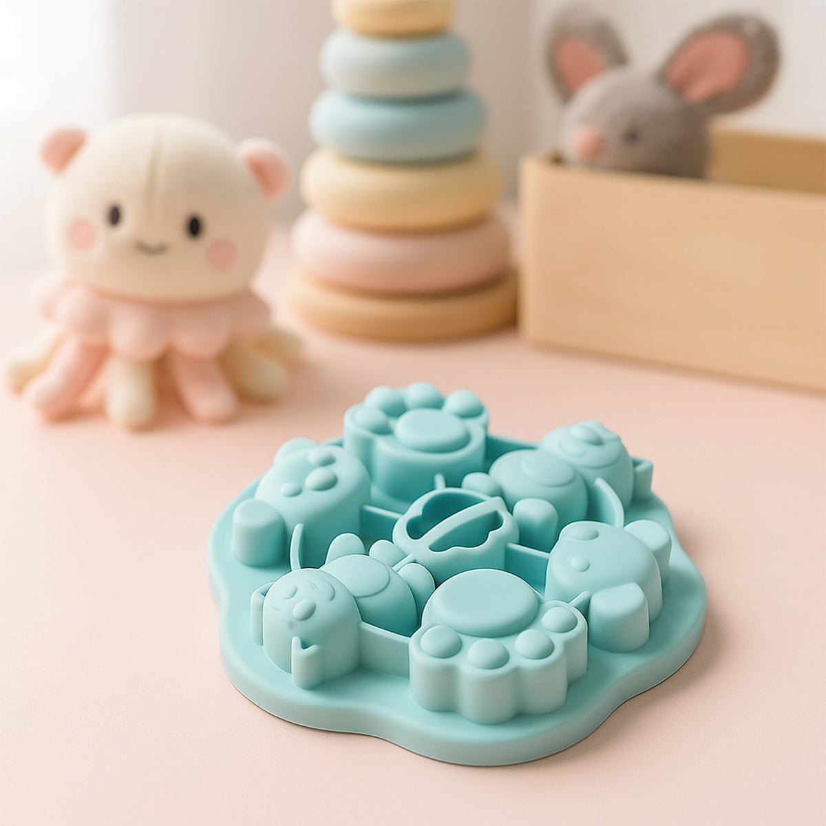 Premium Food-Grade Silicone Kids Cartoon Shape Chocolate, Jelly & Candy Mold – Non-Stick Flexible Baking Tray for Mini Treats, Animal & Paw Designs, Reusable DIY Dessert Mold (1 Pc)