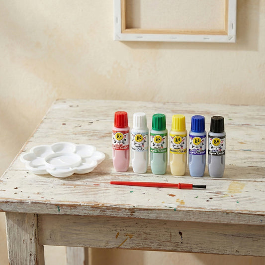 Kids Water Colour Painting Set with Brush & Mixing Palette – Creative Art & Drawing Colour Set for Children (1 Set)