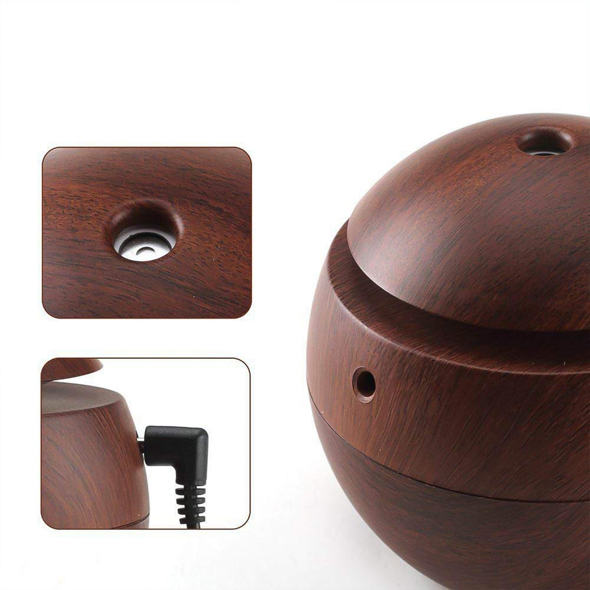 Ultrasonic Aromatherapy Humidifier with LED Lights | USB Air Diffuser (130 ML)
