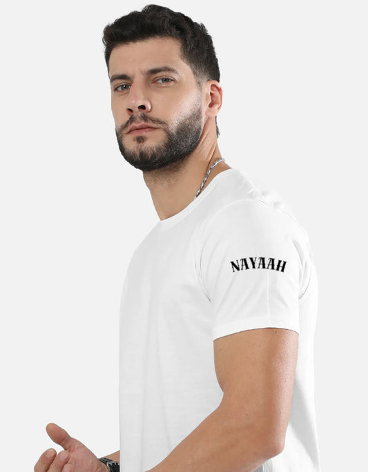 NAYAAH Premium (White) Poly-Cotton 180 GSM Unisex T-Shirt – Soft Minimal Everyday Graphic Wear - Health Is Wealth