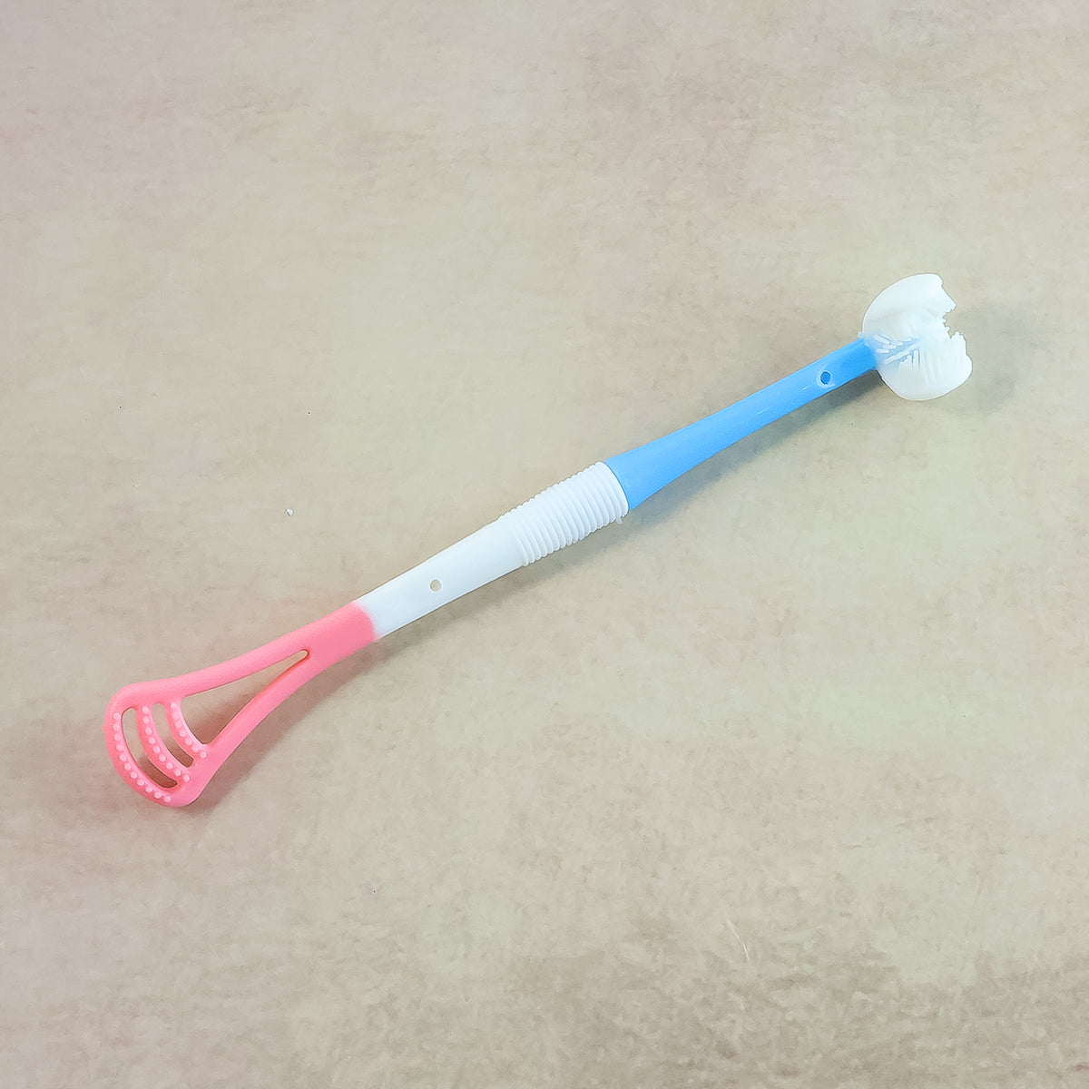 2-in-1 Baby Tongue Cleaner & Oral Massager Stick – Soft Silicone Brush Head (1 Pc)with Gentle Scraper for Safe Daily Oral Hygiene