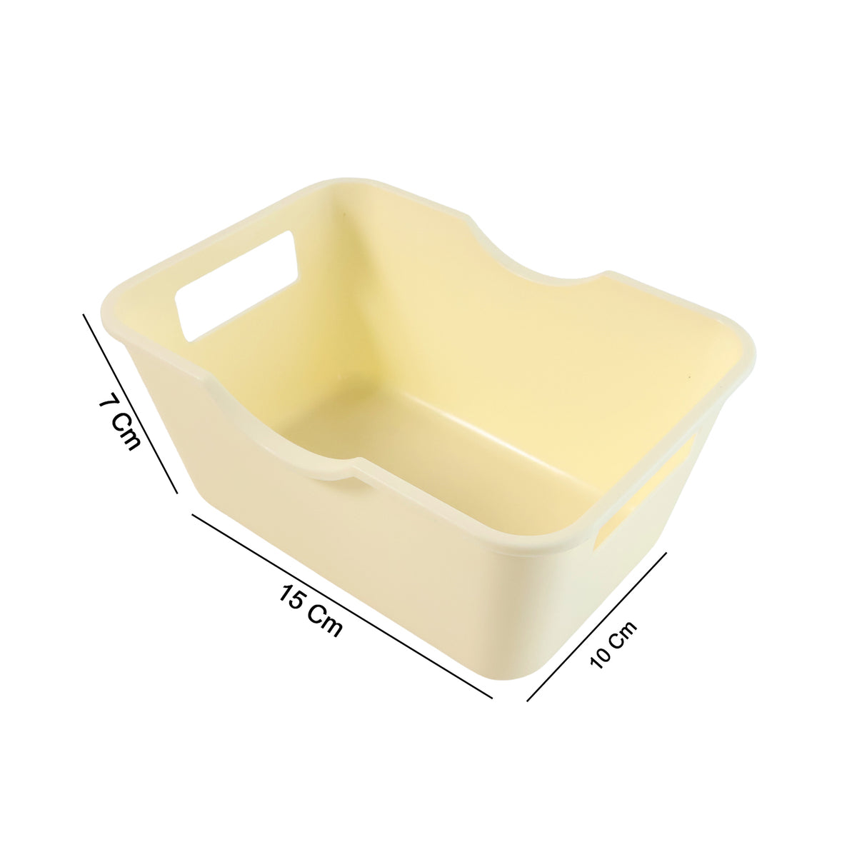 Multi-Purpose Storage Basket Organizer – Durable Plastic Utility Box with Easy-Carry Handles (15×10.5 cm, 4 Pc Set)