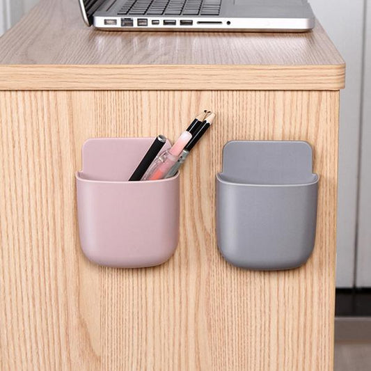 Wall Mounted Mobile Phone Charging Holder and Storage Case – Self-Adhesive Phone Organizer for Home and Office (1 Pc)