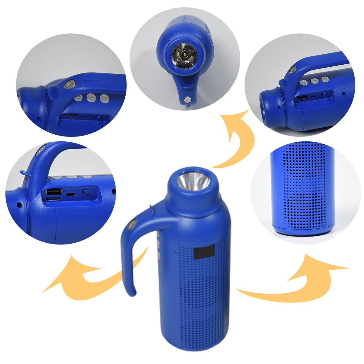 Smart Bluetooth Speaker With Torch Light | 5W HD Sound | 800mAh Battery | Waterproof | Night Flashlight | Portable Wireless Speaker