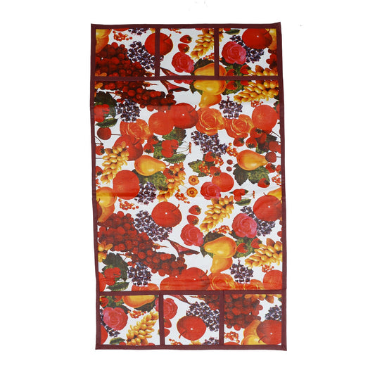 Decorative Kitchen Refrigerator Top Cover Fabric Fridge Dust Cover with Storage Pockets Universal Fit (1 Pc)