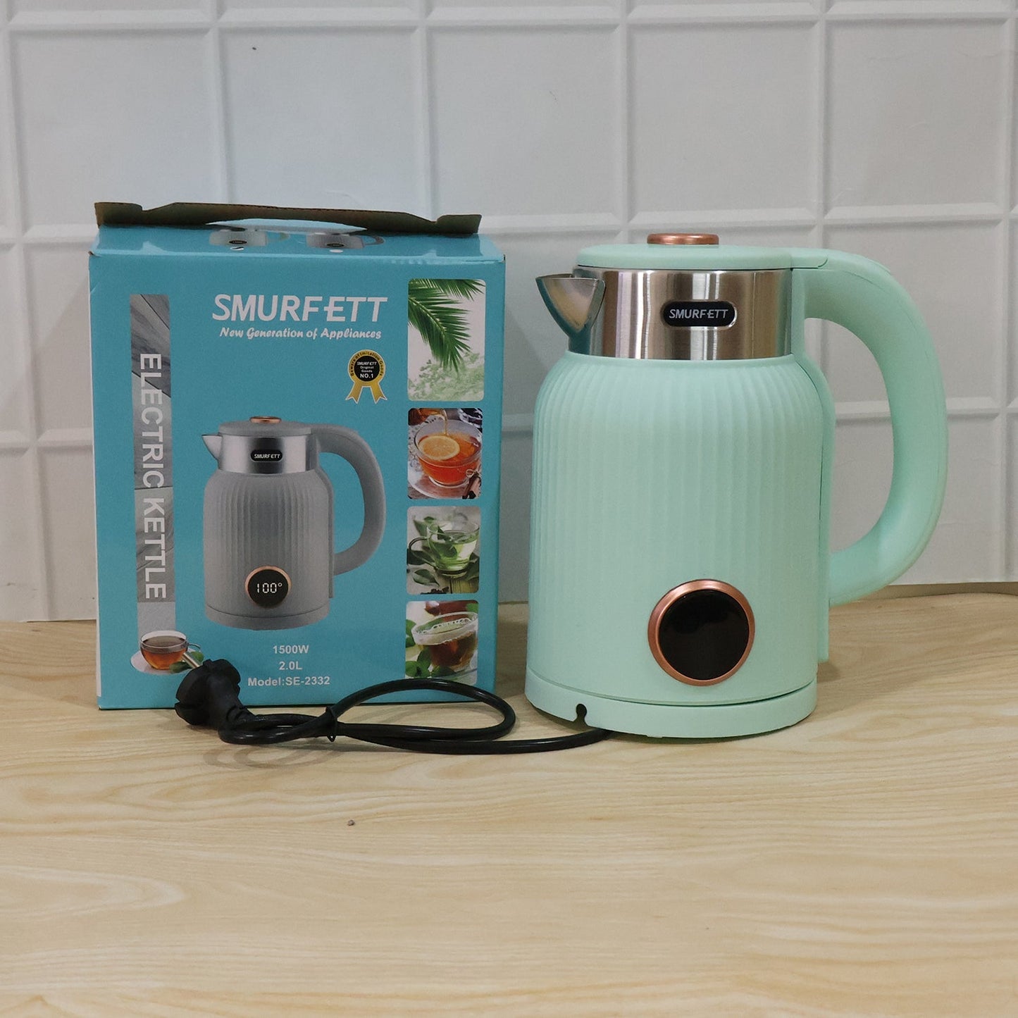 Electric Kettle 2 Litre 1500W Fast Boiling Cordless Kettle for Tea, Coffee, Milk, Hot Water and Instant Foods with Auto Shut Off (1 Pc)