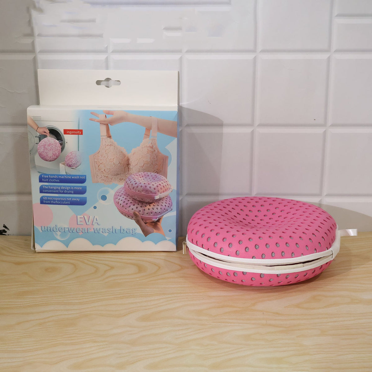 Protective Round Mesh Underwear Laundry Wash Bag For Machine Washing (2 Pc Set)