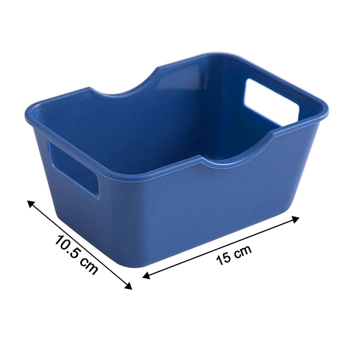 Multi-Purpose Storage Basket Organizer – Durable Plastic Utility Box with Easy-Carry Handles for Kitchen, Bathroom, Office & Home Organization (15 x 10.5 cm, 1 Pc)