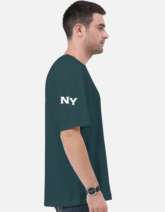 NAYAAH Premium (Petrol Blue) 100% Cotton 240 GSM Unisex Oversized T-Shirt – Heavyweight Breathable Everyday Wear