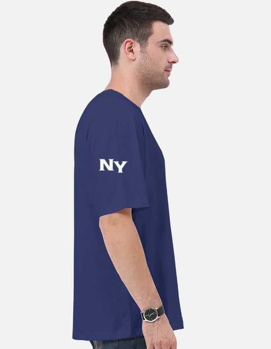 NAYAAH Premium (Royal Blue) 100% Cotton 240 GSM Unisex Oversized T-Shirt – Heavyweight Breathable Everyday Wear