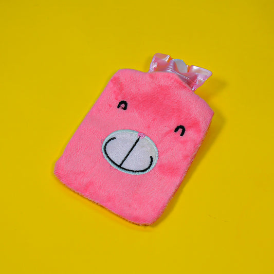 Pink Small Hot Water Bag with Soft Cover – Portable Natural Rubber Heat Therapy Bottle for Pain Relief, Menstrual Cramps, Neck, Shoulder, Back and Hand Warmer