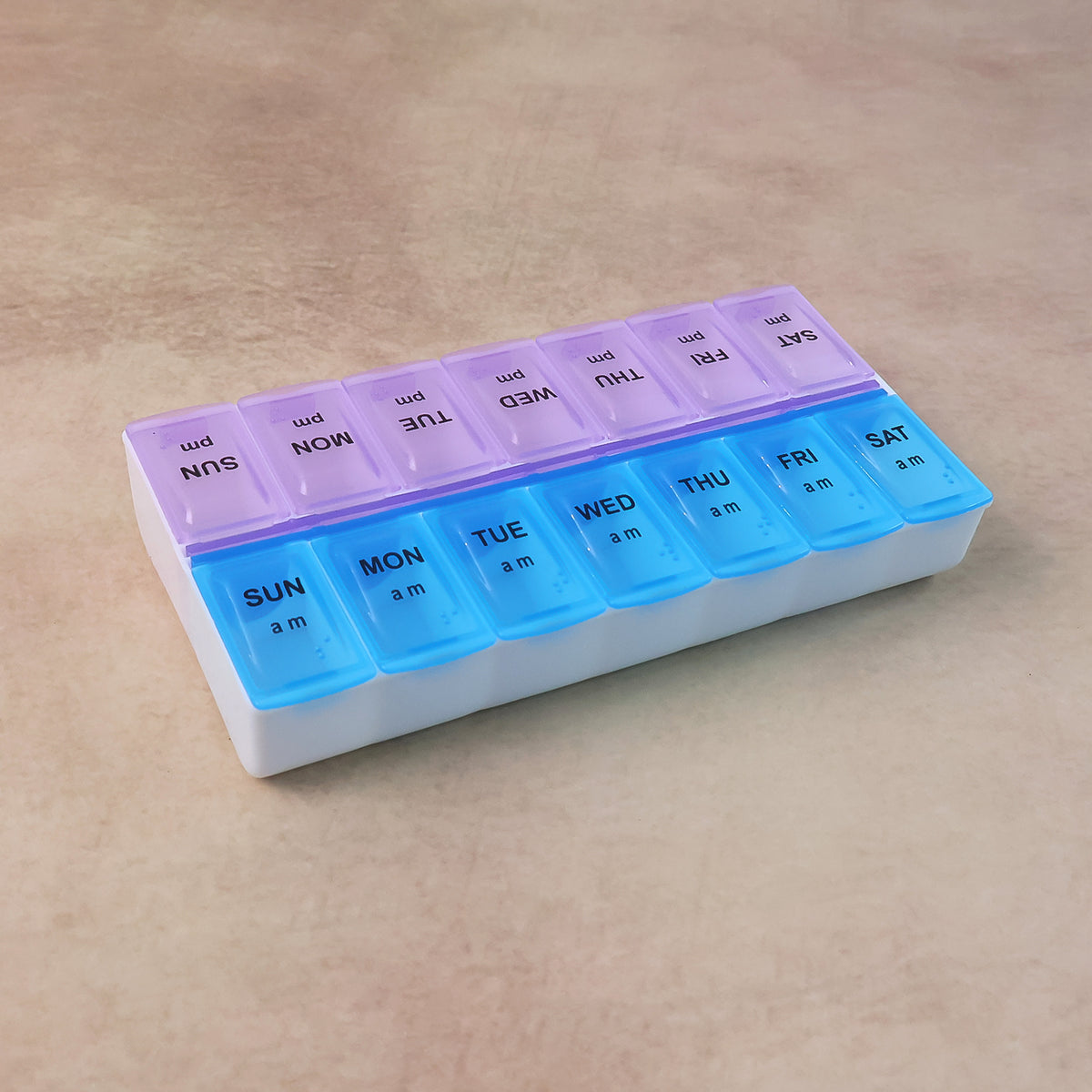 Weekly Medicine Pill Organizer - (1 Pc) | Snap-Lid Medicine Storage Box | BPA-Free Plastic | Mon–Sun Day & Time Labels | Travel-Friendly