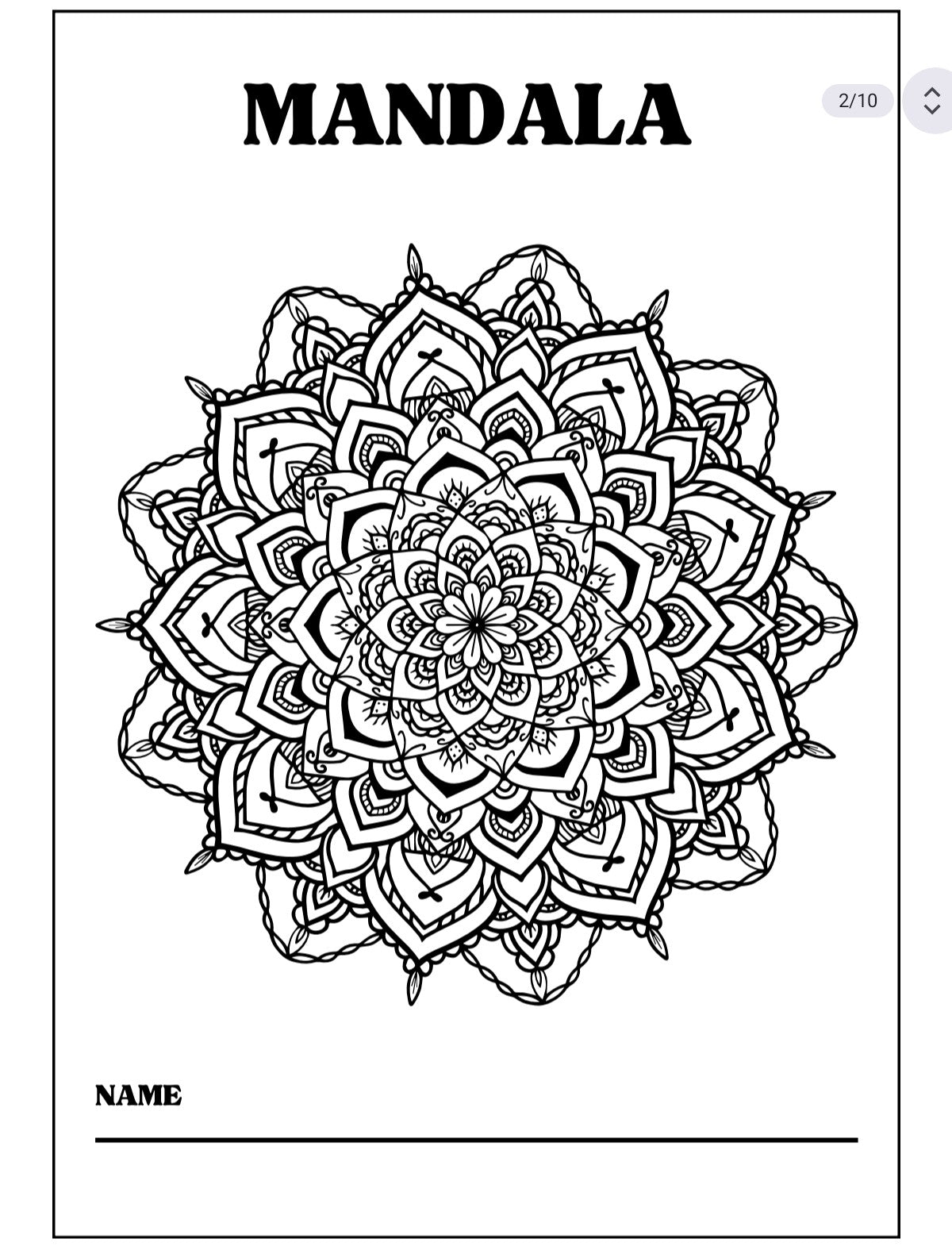 Mandala Coloring Book for Kids – Printable PDF Digital Download | Mindfulness, Coloring, Creativity and Focus Activity eBook | 10 Pages