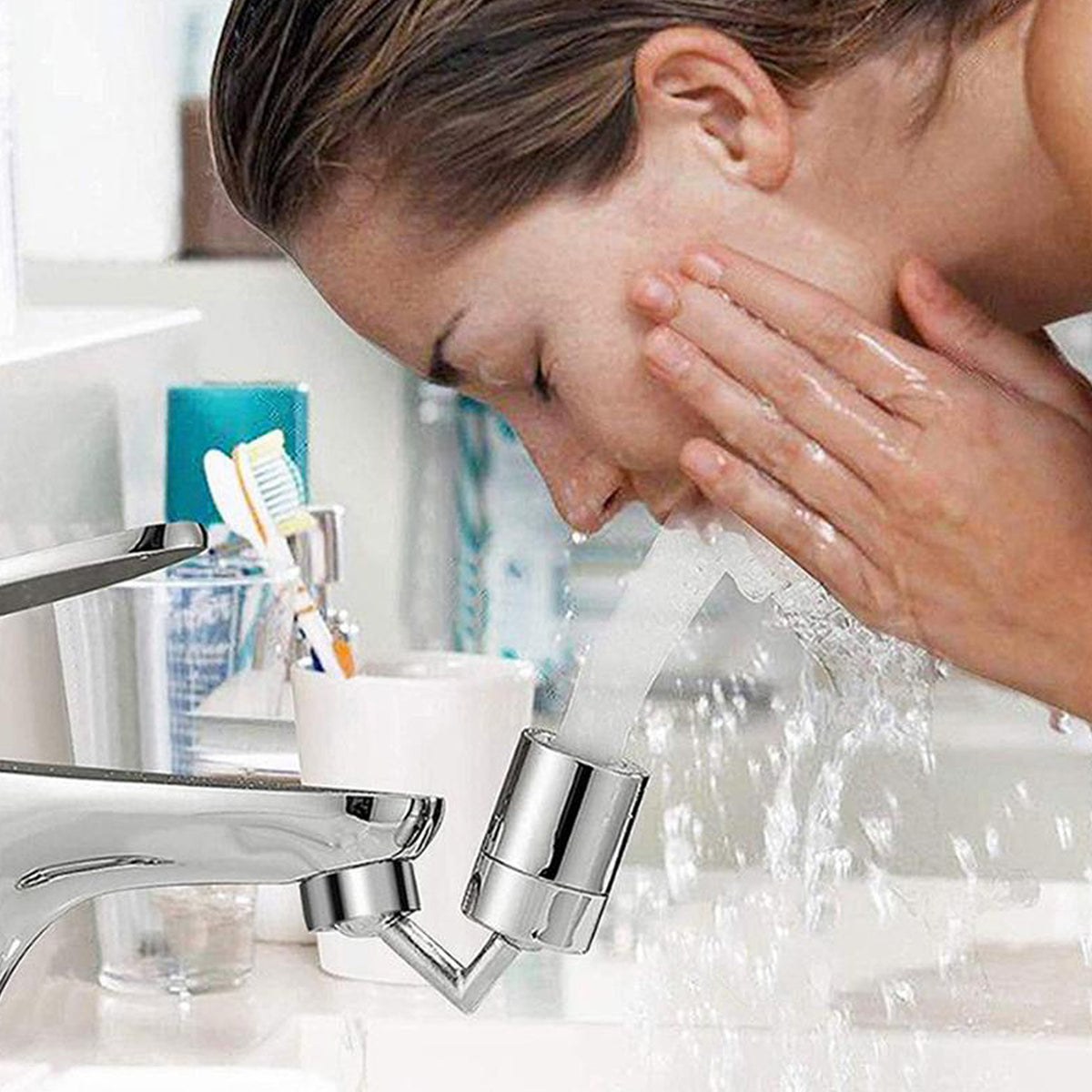 Splash Filter Faucet Sprayer Head | 360° Rotating Sink Tap Attachment (1 Pc)