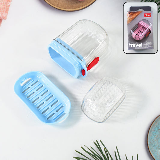 Unbreakable Travel Soap Case Leakproof Plastic Soap Holder with Drain Tray Portable Soap Storage Box for Travel Gym Home (1 Pc)