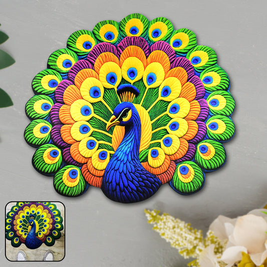 Peacock Design Anti-slip Floor Mat - (1 Pc) Soft Velvet Touch, Quick-Dry, Easy-Clean Home Decor Rug