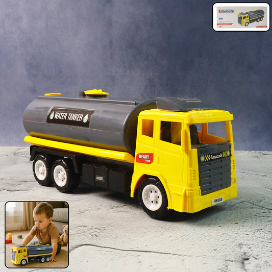 Funwoods Water Tanker Toy Truck - (1 Pc) Free-Wheel Push & Go | Durable ABS Build | Realistic Detailing & Rolling Wheels