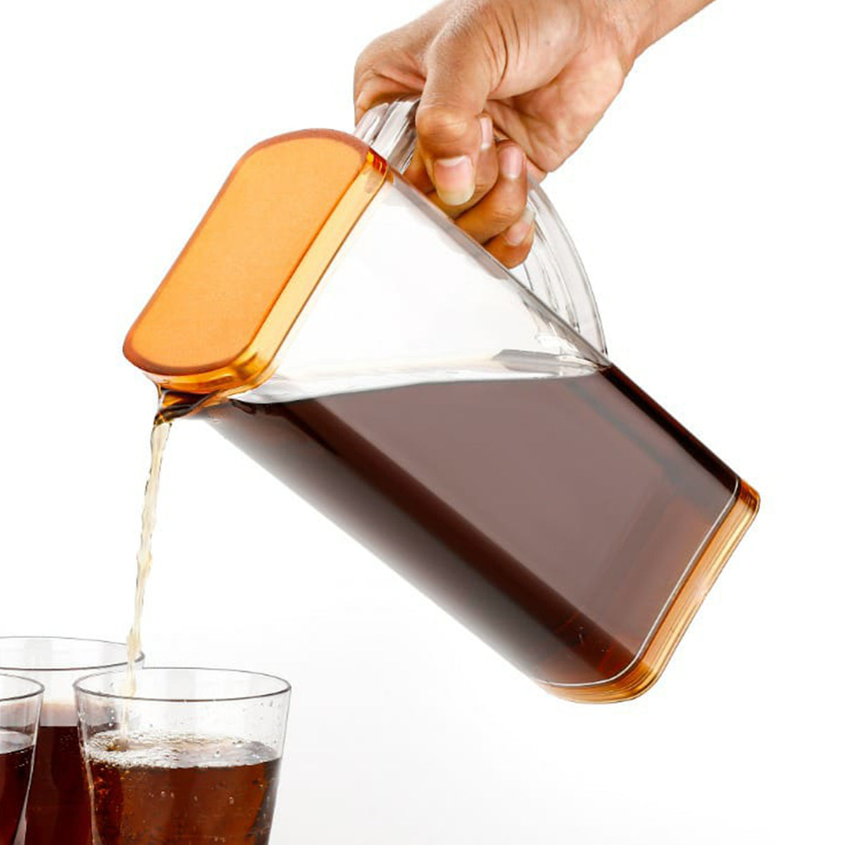 2000ml Square Water Jug with Lid Refrigerator Beverage Pitcher for Water Juice Cold Drinks and Daily Storage