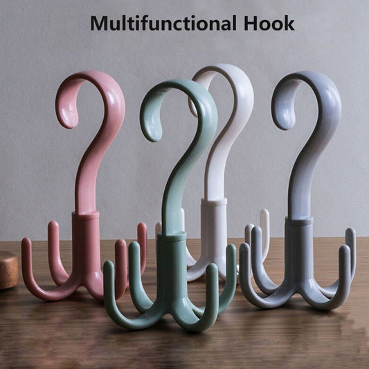 4 Claw 360 Degree Rotating Purse Rack and Handbag Hanger Hook | Multi Function Closet Organizer for Bags, Belts, Scarves, Ties and Accessories (1 Pc)