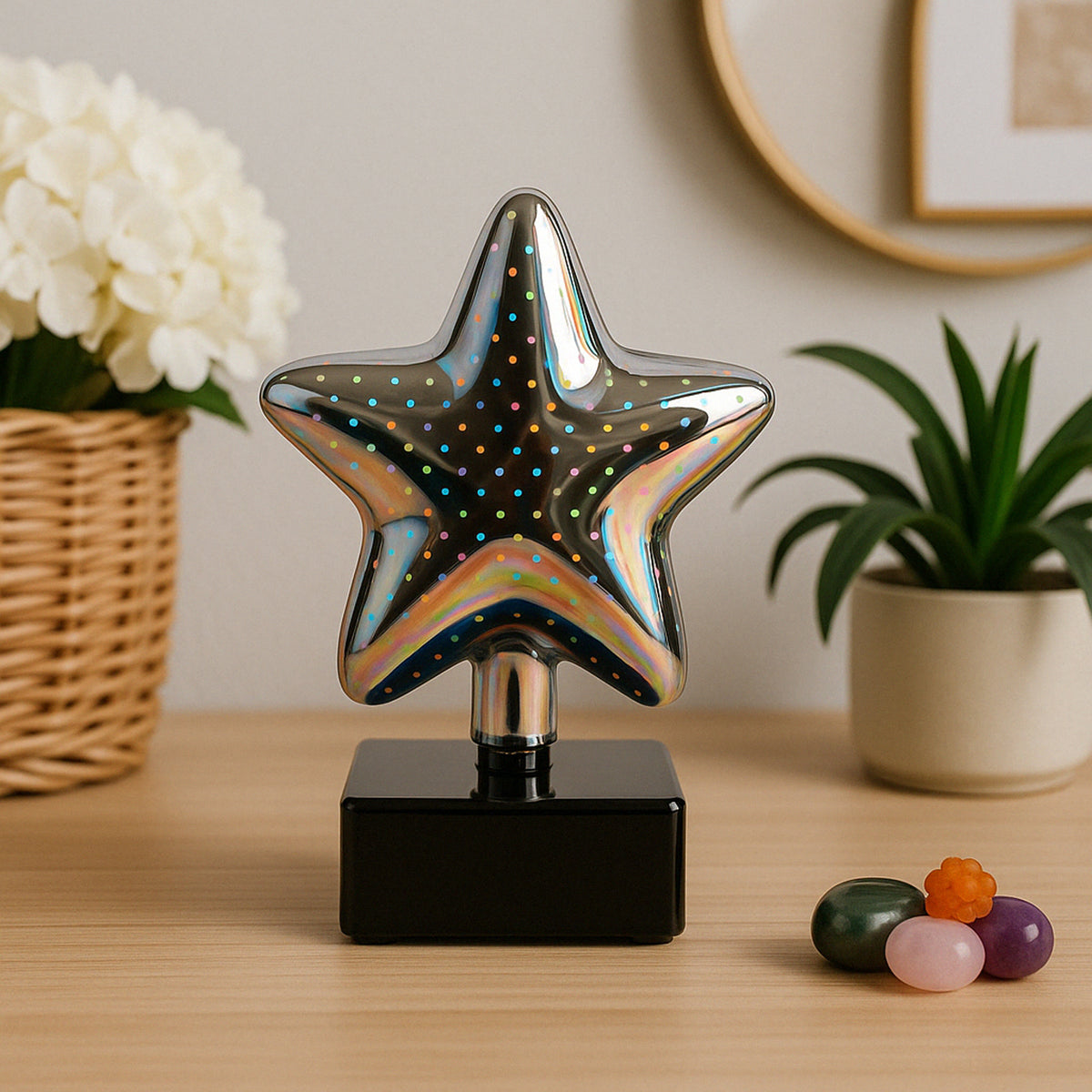 Star-shaped 3d Illusion Decorative Led Night Lamp (1 Pc) Battery Operated Tabletop Lamp | Bedroom • Living Room • Home Décor