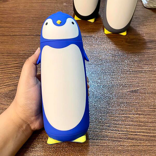 Penguin Cartoon Water Bottle Insulated Inner Glass Vacuum Water Bottle | Funny Penguin Design | Lightweight & Reusable | 280 ml Capacity
