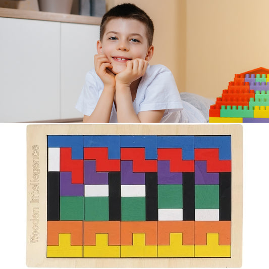 Wooden Blocks Puzzle Educational Brain Teaser Toy Russian Block Puzzle for Kids and Adults Early Learning Game (1 Set)
