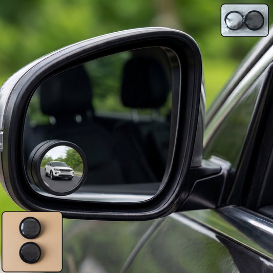 360 Degree Adjustable Car Blind Spot Mirror 2 Pc Round Wide Angle Rear View Side Mirror Attachment for Safer Driving Parking and Reversing