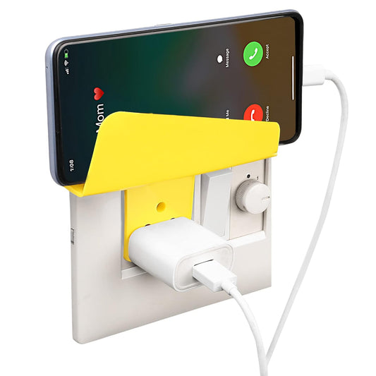 Plastic Mobile Phone Charging Stand Wall Holder Smartphone Charging Socket Stand for Home Office Travel Random Color (1 Pc)