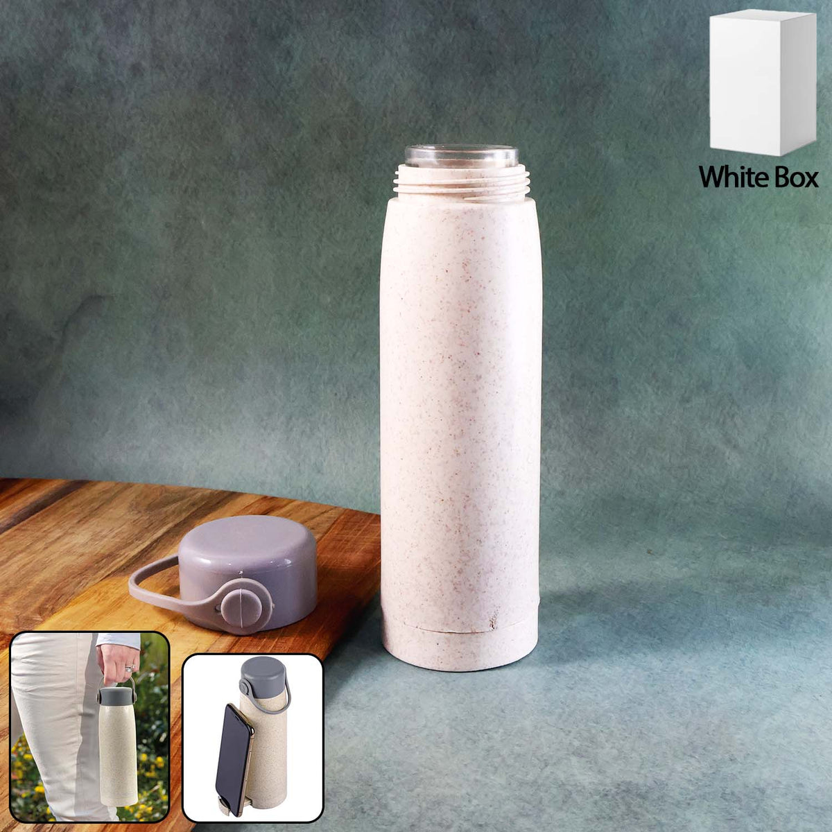 High Portable Water Bottle Creative Wheat Fragrance Glass Bottle 380ml | Wide Mouth | Leak-Proof | Borosilicate Glass | On-the-Go Hydration