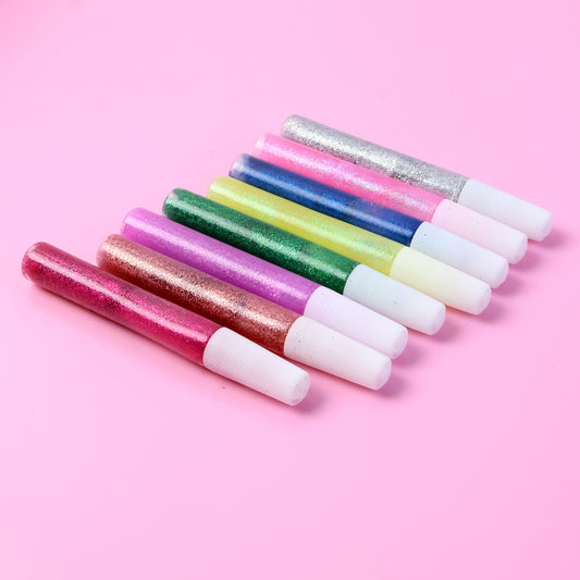 Premium DIY Multi-Color Glitter Craft Glue Pen Set (10ML/8 Pc) – Sparkling Glitter Adhesive Pens for Kids’ Art, School Projects, Scrapbooking, Decoration & Creative Craft Activities