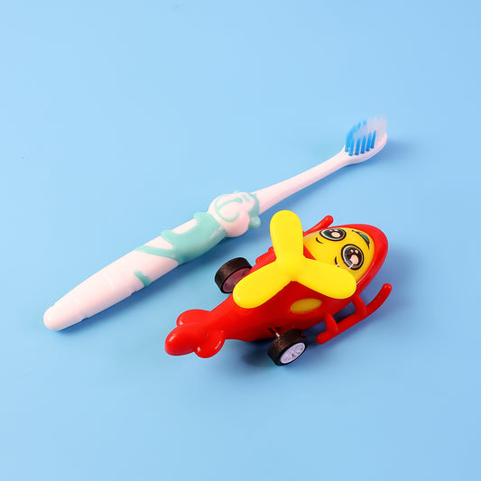 Kids Toothbrush and Helicopter Toy Set – Fun and Engaging Oral Care Combo for Kids | Includes Airplane-Themed Toothbrush and Colorful Helicopter Toy | Perfect for Little Ones