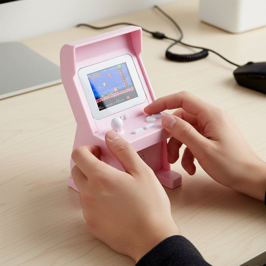 Mini Retro Arcade Gaming Console with 120 Built-In Classic Games, Full Button Controls, Tabletop Design & Built-In Speaker for Kids and Adults