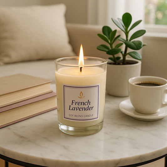 Inlief French Lavender Soy Blend Scented Candle In Glass Jar (50gm 1 Pc)