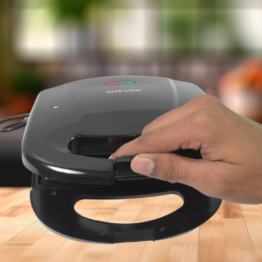 Electric Non-Stick Sandwich Maker – Compact Grill Toaster with Indicator Lights and Cool Touch Handle for Quick Breakfast and Snacks