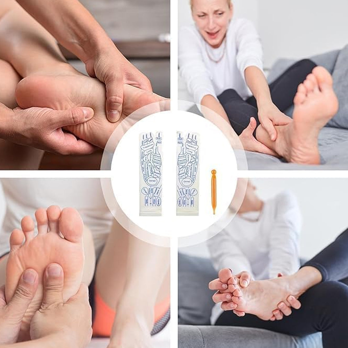 Full Reflexology Acupressure Therapy Socks Set (1 Set) | Dual Foot Zone Map + Acupressure Stick | Reusable Foot Massage Socks for Relaxation & Wellness Support