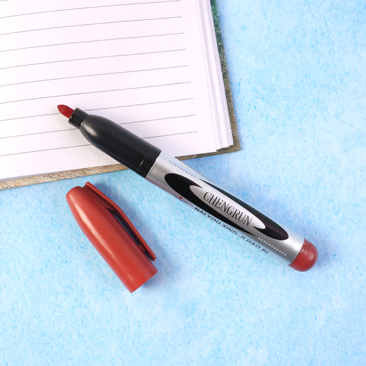 Maroon Premium Permanent Marker Pen for Writing, Labeling, Office, School & Industrial Use | Quick-Dry Anti-Smudge Multi-Surface Marker with Smooth Bold Ink & Precision Tip (1 Pc)