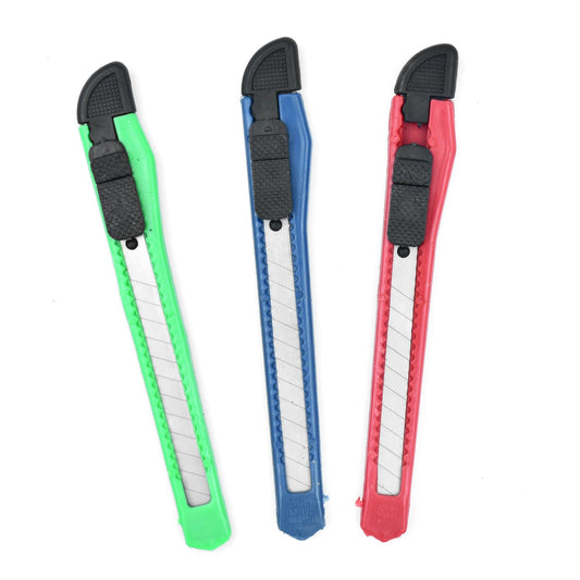 Heavy Duty Paper Cutter Knife | Retractable Utility Cutter with Sharp Snap-Off Blade | Multipurpose Stationery and Craft Cutting Tool for Office, Home, School and DIY (12pcs)