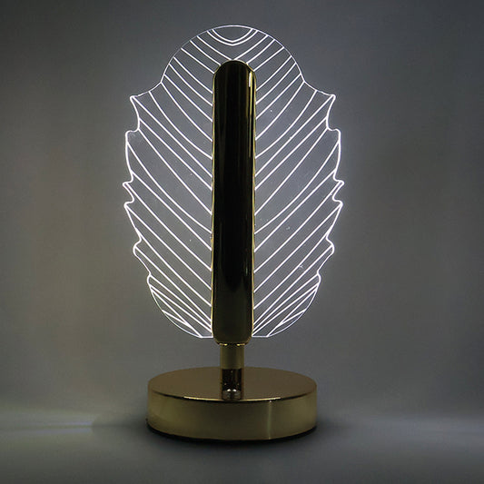 Premium Leaf Shape Crystal Table Lamp (1 Pc) | Modern LED Decorative Bedside, Study & Desk Lamp | Luxury Home & Festive Décor
