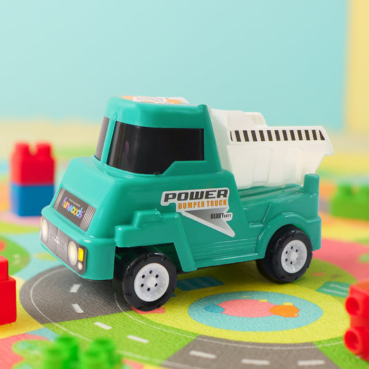 Funwoods Kids Power Dumper Truck Toy (1 Pc) Friction Powered Heavy-Duty Construction Vehicle with Moving Dumper