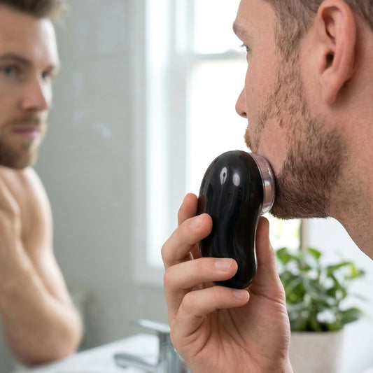 Portable Electric Rechargeable Mini Shaver – Compact Pocket Size Beard Trimmer and Facial Hair Remover for Men with USB Charging and Cleaning Brush (1 Pc)