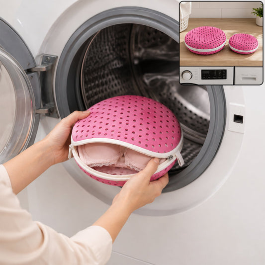 Protective Round Mesh Underwear Laundry Wash Bag For Machine Washing (2 Pc Set)