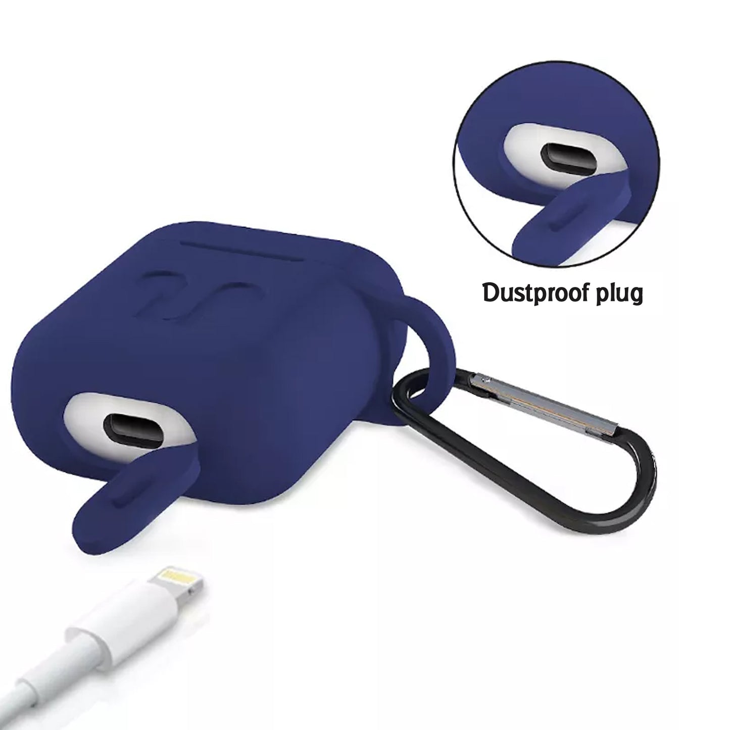 Silicone Shockproof Protection Wireless Headphones Carrying Box Cover with Metal Keychain – Protective Anti-Slip Earbuds Case Cover for Bluetooth Headphones Charging Case (1 Pc)