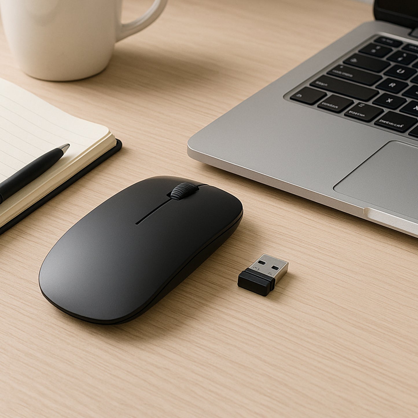 Wireless Silent Optical Mouse for Laptop PC Mac iPad and Computer 2.4GHz USB Ergonomic Portable Mouse (1 Pc)