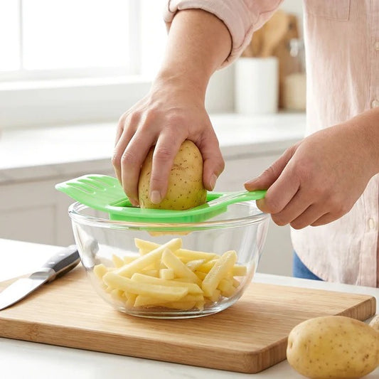 Manual Potato Cutter French Fries Cutter with Stainless Steel Blade and ABS Handle for Potato Sweet Potato Chips and Waffle Slices Pack of 1