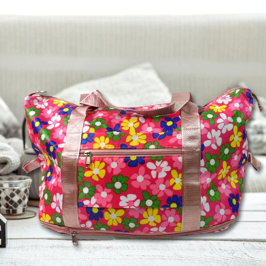 Large Capacity Foldable Travel Bag Expandable Weekender Duffle Bag with Dry and Wet Pocket Water Resistant Shoulder Luggage Bag